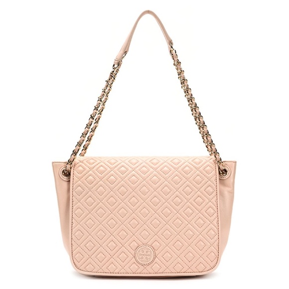 Tory Burch Marion Quilted Small Flap Shoulder Bag 12169712 Pale Apricot - Picture 2 of 9